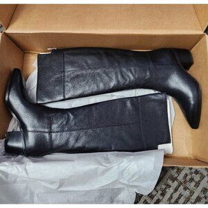 Franco Sarto Womens Size 10 L-Shannon Leather Black Knee-High Boots Like New